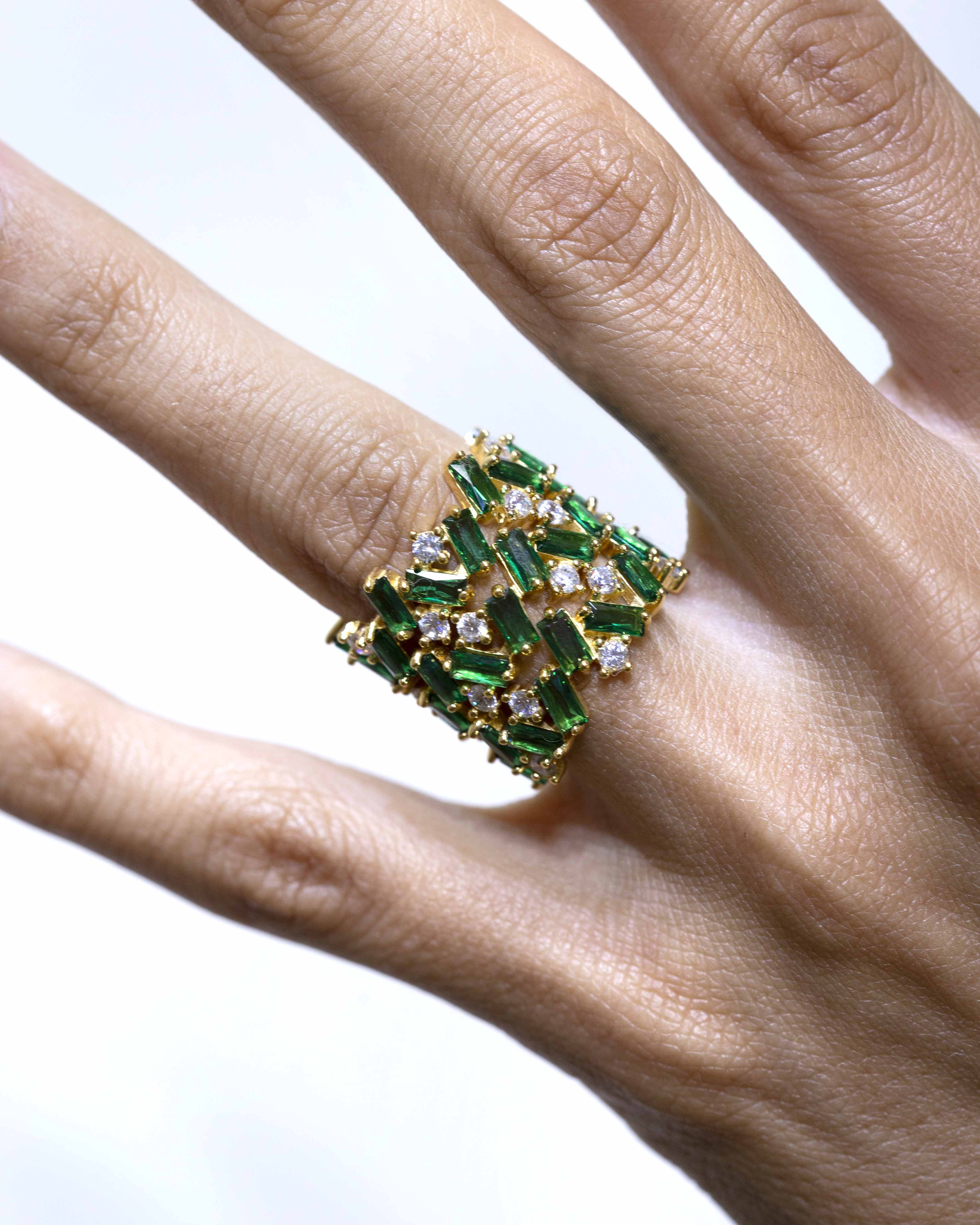 Anillo Tanit verde