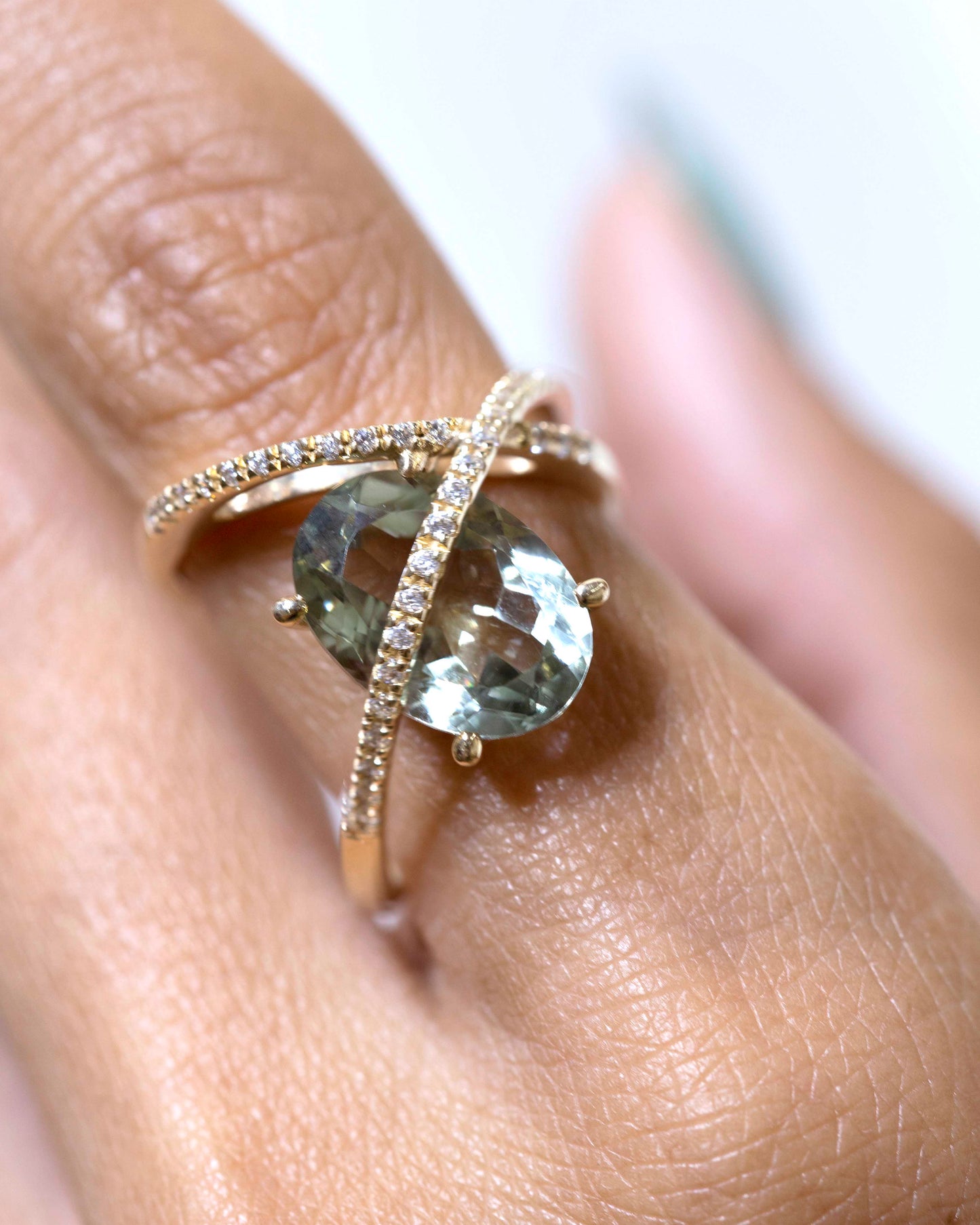 Green amethyst Benirrás ring